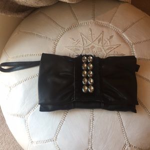 Vera wang black evening rhinestone bag